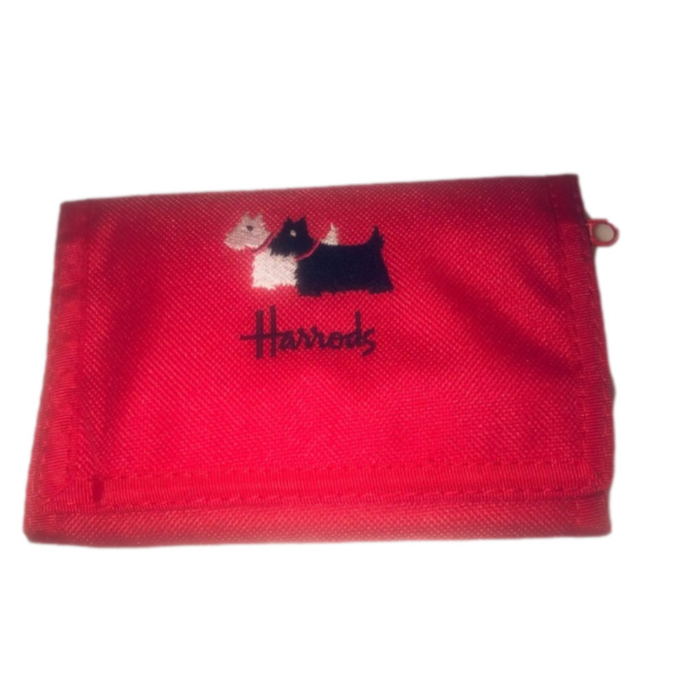 VTG Harrods Folding Velcro Wallet Scottie Scottish Terrier Dogs 5.5β x 3.5β